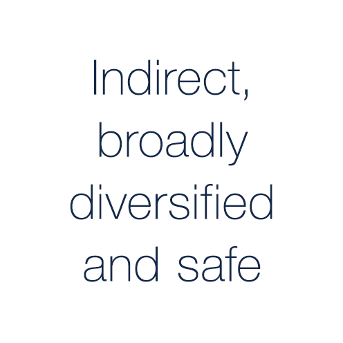 Indirect, broadly diversified and safe